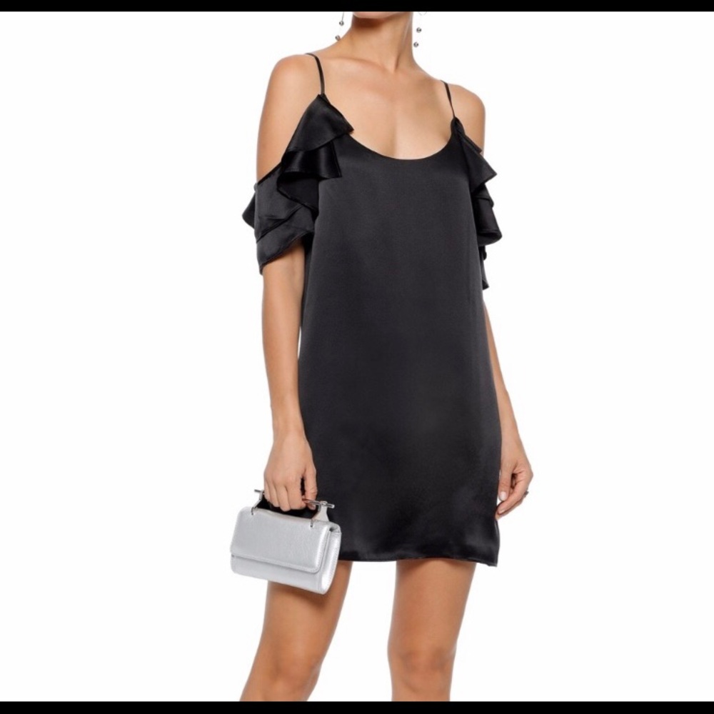 Cami NYC slip cutout cold shoulder 100% silk dress